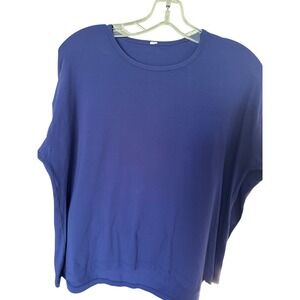 Lululemon Women's Emperor Blue/Purple City Bound Long Sleeve‎ Shirt Loose XXL 14